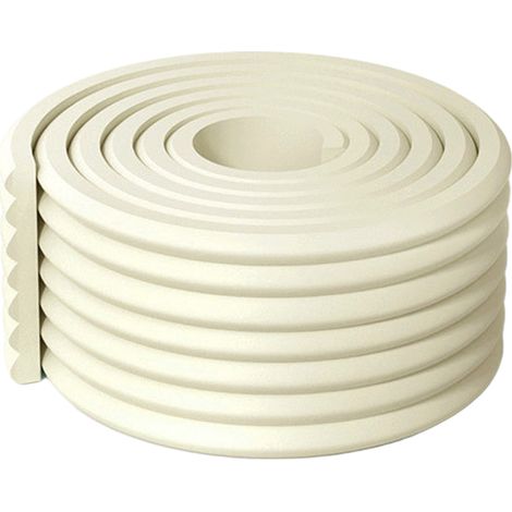 Protecteur De Bord - Mousse Onduleuse Épaisse - Adhésif Double Face Pré-appliqué - Pour Tables En Verre Bois Marbre - 2 M - Blanc (1/5)