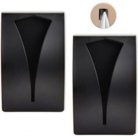 2 Pièces Auto-Adhésives Pince à Serviette, Porte Torchon Cuisine, Crochet Torchon Cuisine, Attache Torchon Cuisine, Accroche Torchon Cuisine Sans Percage (Noir) (1/5)