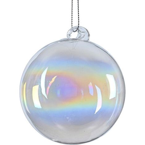 Pallina de Navidad de vidrio iridiscente 10 cm