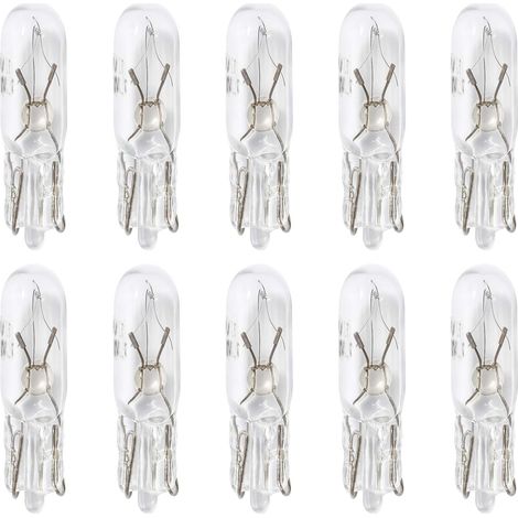 10 pezzi 12V T5 W1.2W LED a incandescenza, luce bianca per cruscotto auto, indicatore del misuratore interno auto, sostituzione dell'illuminazione a incandescenza per auto, moto, camion