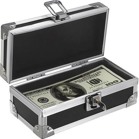 Caisse à monnaie verrouillable en alliage d'aluminium – Organiseur de rangement à une rangée de monnaie (1/5)