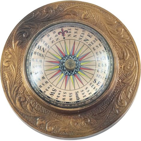 Signes Grimalt Décoration nautique Brown Nautical Compass 12x12x6cm 11381