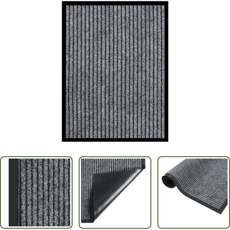 vidaXL Tapis de bienvenue -  Paillasson rayé Gris 40x60 cm (1/5)
