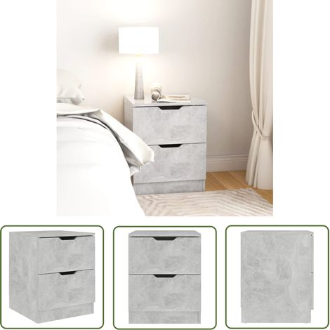 Nachttisch MDF - vidaXL Nachttisch Betongrau 40x40x50 cm Spanplatte - Nachttisch 40x40x50 cm (1/5)