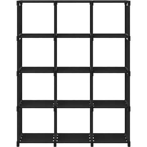 Maison Exclusive - Würfel-Regal 12 Fächer Schwarz 103x30x141 cm S