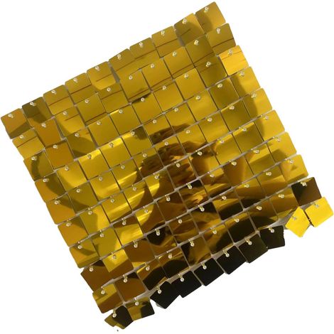 Sparkling Wall Panels 30 x 30 cm, Semi-Transparent Sequin Backdrop Panels for Wedding and Birthday Stage Decoration with a Brilliant Design (1/5)