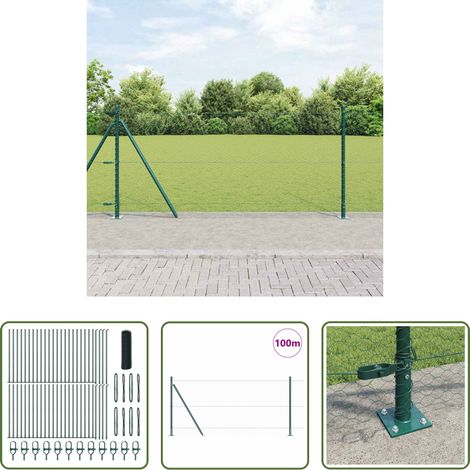 Poteaux de clôture -  Poteau de clôture. Vert 100 x 0,8 m (maillage de 25 mm) (1/5)