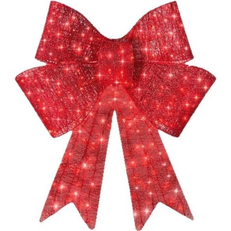 Large illuminated bow for Christmas garden decoration, 61 cm (1/5)