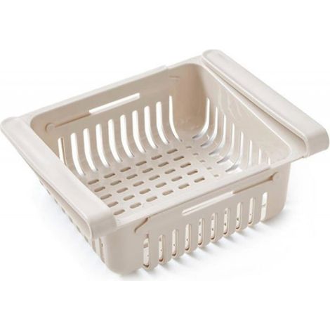 Boîte de Rangement Rétractable pour Réfrigérateur avec Tiroir, Organisateur Pratique pour Fruits et Légumes (Abricot) (1/4)