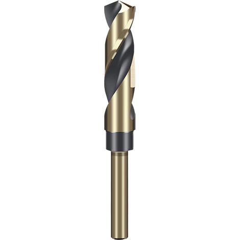 Foret hélicoïdal à tige réduite de 16 mm avec tige ronde de 10 mm pour acier inoxydable, alliage d'aluminium, métal, cuivre, plastique, bois, fabriqué en acier rapide 4341 (1/5)
