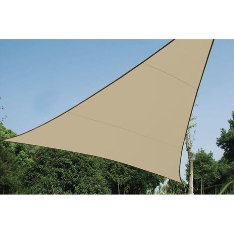 Voile solaire perméable - triangle - 3 6 x 3 6 x 3 6 m - couleur : champagne (1/10)