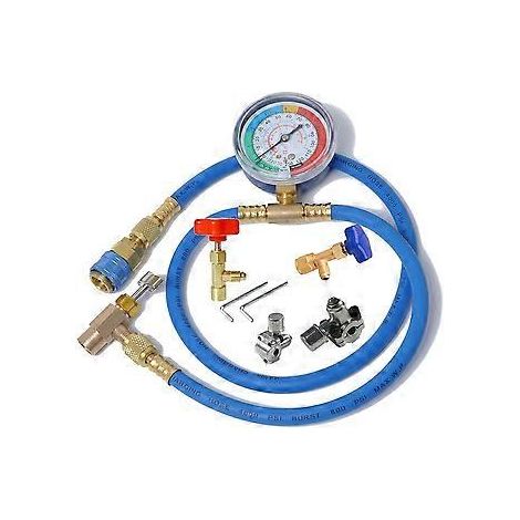 R134A Klimaanlagen-Kältemittel-Befüllschlauch mit Manometer, Nachfüll-Messschlauch, Kältemittel-Cha