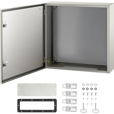 VEVOR Caja de Distribución Electrica 60x60x20 cm Caja Electrica IP66 Caja de Distribución Electrica de Acero al Carbono Cubierta para Contador Electrico Impermeable de Exterior para Montaje en Pared