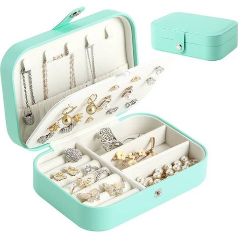 Boîte à bijoux élégante et sécurisée pour boucles d'oreilles, bracelets, colliers et bagues – idéale pour les voyages et le rangement