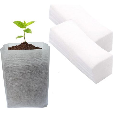Lot de 100 sacs de pépinière non tissés biodégradables - Fournitures de jardin - 27,9 x 29,2 cm (1/5)