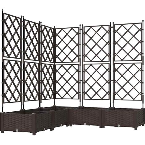 Maison Exclusive - Vaso da giardino 5 pcs Marrone 120 x 120 x 125,5 cm Plastica