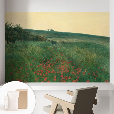 Carta Da Parati - Murale Alla Moda Decorazione - Camera Da Letto - Con Colla Gratuita campi di papaveri 104x70 cm (1/5)