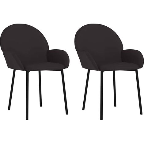 vidaXL Sillas de comedor 2 unidades cuero sintético negro (1/2)