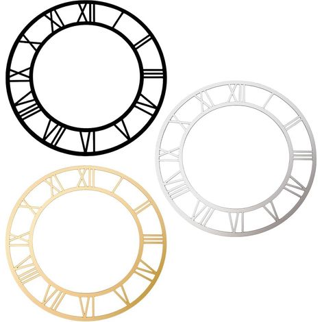 3pcs Horloge Miroir Acrylique Autocollants Muraux 3 Couleurs Horloge Décorative Moderne Autocollante à Chiffres Romains pour Salon Chambre Bureau et Décoration Intérieure, 20cm (1/5)