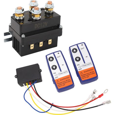 Treuil Solénoïde Relais Contacteur 12V 250A avec Kit Télécommande Sans Fil 2 Pièces pour ATV UTV Camion (1/5)