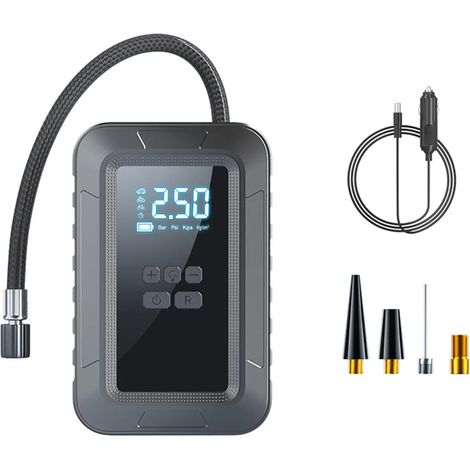 Gonfleur de pneu portable cent cinquante PSI avec LED arrêt automatique pour voiture moto vélo ballon (1/5)