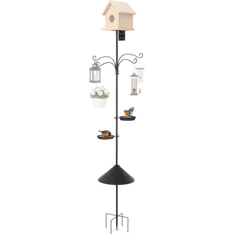 Crochet de Berger de Jardin, 233cm Crochet de Jardin Réglable en Métal, avec 4 Crochets, 2 Palettes, Garde-rat, Support de nichoir, Suspension Extérieur pour Lanterne, Lumineuse, Plantes (1/5)
