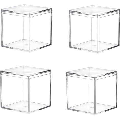 PACK Square Kunststoff-Aufbewahrungsbehälter mit hoher Transparenz für Schönheitsartikel, kleine Perlen, Schmuckzubehör