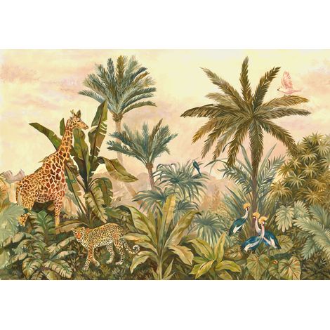 Papier peint panoramique enfant Jardin Vintage Tropical (1/5)