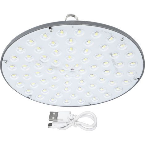 Ortviai Lampe LED de camping rechargeable USB, disque rond étanche avec crochet – 19,5 cm, 2400 mAh, 850 lm (1/5)