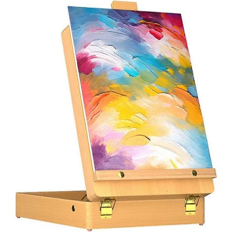 Chevalet de table en bois avec tiroirs pour artistes, modèle portable et pliable pour la peinture et le dessin (1/5)