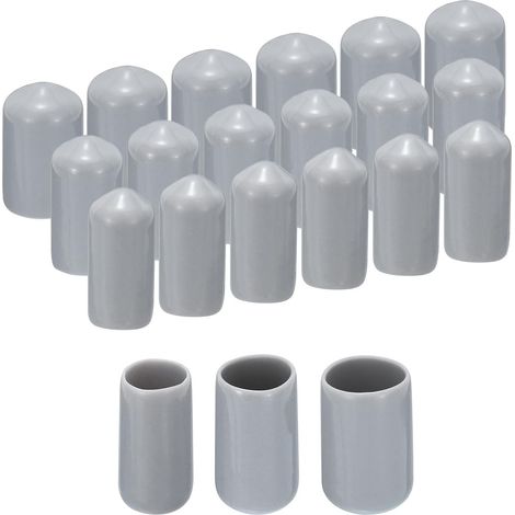 60Pcs Embouts Ronds en Caoutchouc 9/32" 3/8" 1/2" (7mm 10mm 12mm) Gris Couvre-Vis Protecteurs de Filetage en Vinyle Assortis (1/5)