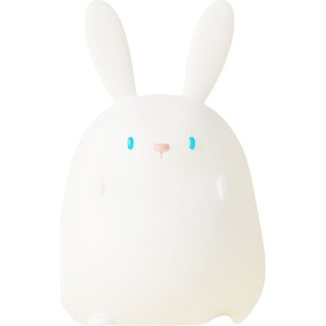 Veilleuse LED lapin - Lampe de table en silicone à intensité variable - Lampe de chevet - Cadeau de Noël pour enfants (Blanc)