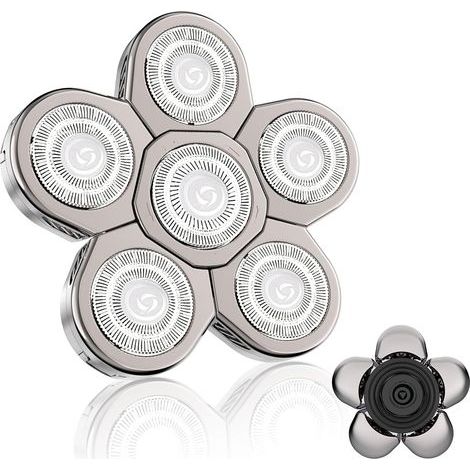 6D Replacement Electric Shaver Head: 6 Silver Blades Electric Shaver Blades for Bald Men Precision Trimmer Blade Compatible with Most Shavers for Bald Heads (1/5)
