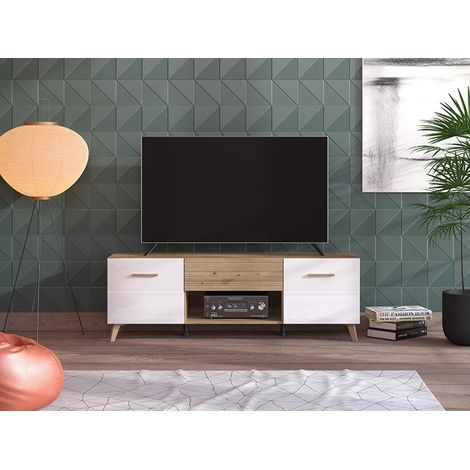 Mobile Porta tv Morengo, un Cassetto, un Ripiano, 2 Ante, 147.5x41.5x49h cm Bianco (1/5)