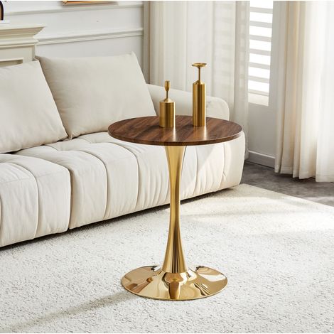 Tavolo rotondo da caffè MDF metallo 72 cm OKMYHOME (1/5)