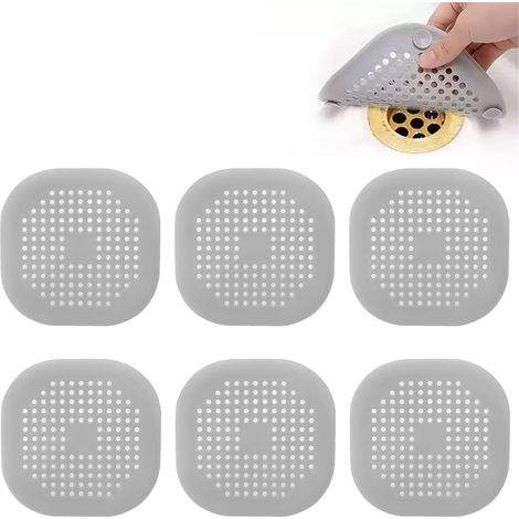 6 Filtre Cheveux, Silicone, Ventouse, Drainage Rapide, Salle De Bain, Cuisine