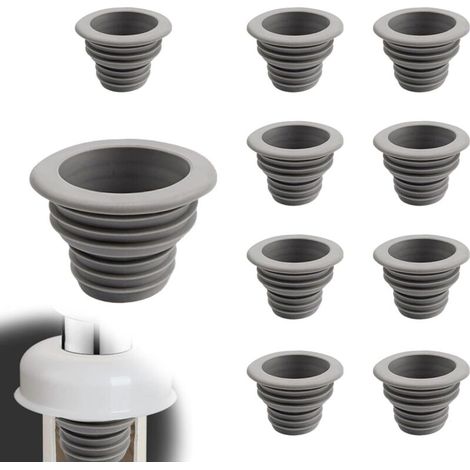 Bouchon Etancheite Machine Laver 10 Pièces, Gris Tuyau Vidange Déodorant (40 × 32 Mm), Fil Tuyau Bouchon D'Étanchéité, Anti Reflux Anti Taches, pour Machines Laver Cuisines Salles Bains