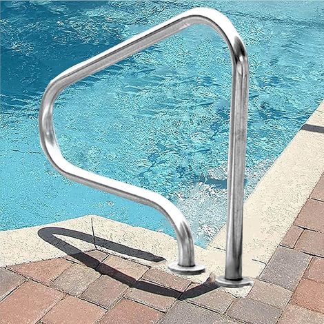1 Main courante Acier inoxydable 304, Poignée ergonomique, Rampe escalier, Pour piscine creusée (1/5)