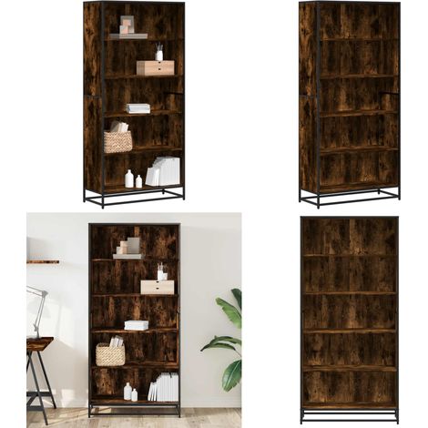 vidaXL Bücherregal Räuchereiche 80,5x35x170,5 cm Holzwerkstoff (1/5)