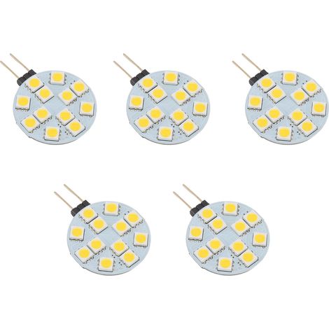 Ortviai Ampoules LED G4 12 V 2 W (5 pièces) – Éclairage chaleureux, économie d’énergie, aluminium (1/5)