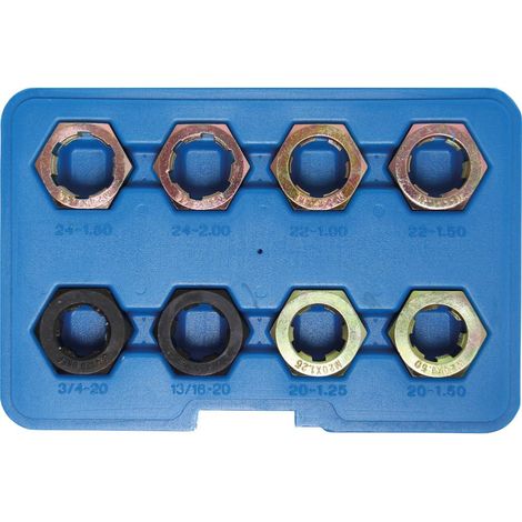 Bgs Technic – Coffret de 8 filières pour arbres d'entraînement – Couleur codée pour différencier pouce et métrique – Utilisation directe sans porte-matrice