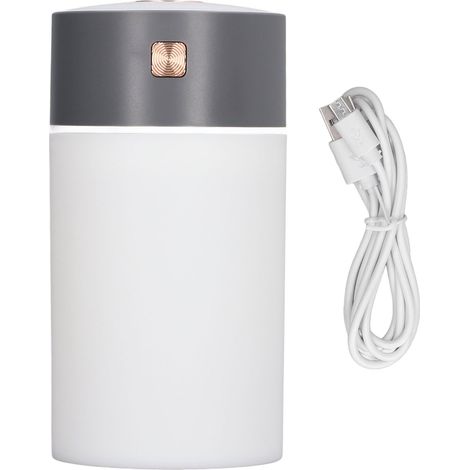 Tragbarer Luftbefeuchter (300 ml) mit farbigem Licht für Büro, Auto und Reisen – Grau (1/5)