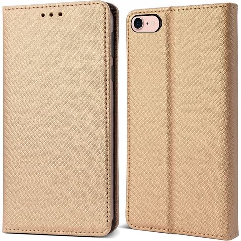 CUSTODIA per IPHONE 7 / 8 / SE SMART MAGNET CHIUSA A LIBRO ORO + VETRO (1/5)