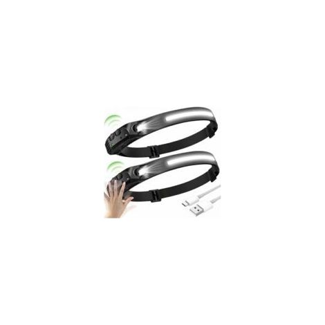 2er-Pack LED-Stirnlampen, LED-Stirnlampen mit Sensor, wasserdichte, per USB aufladbare LED-Stirnlampen (1/5)