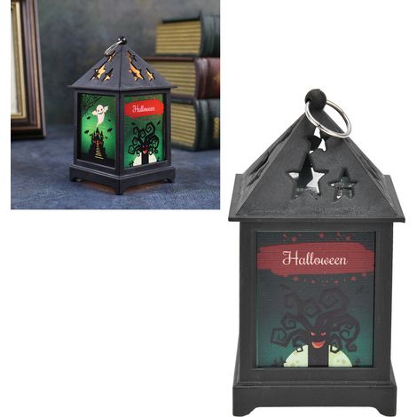 Lanternes décoratives d'Halloween, lanternes citrouille portables, lumières LED clignotantes, lampes à huile portatives, décorations de bureau pour bars/escape games, articles sur le thème des fantôme (1/5)