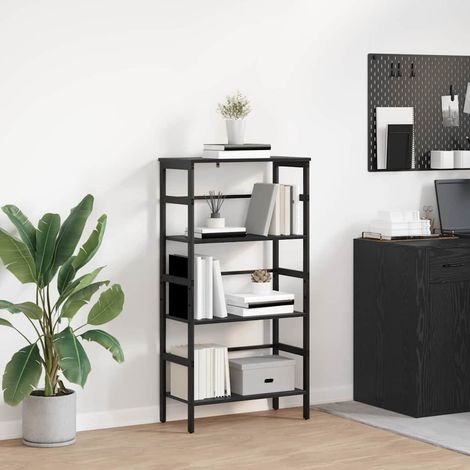 vidaXL Libreria Rovere Nero 60 x 29,5 x 115 cm Legno multistrato