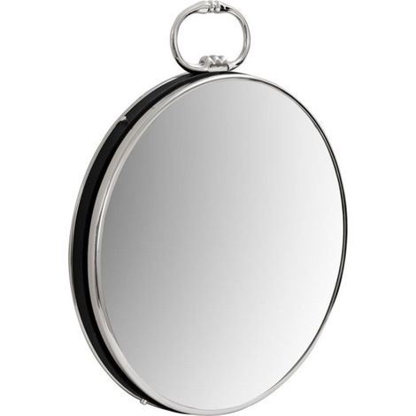 Miroir Mural Design "Eleganca" 62cm Argent & Noir (1/2)