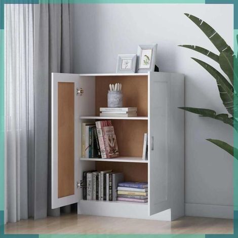 Bibliothèque - 802714 - Blanc - Bois d'ingénierie/MDF - 82,5 x 30,5 x 115 cm (1/5)