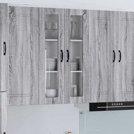Küchenwandschrank mit Tür Lucca Graues Sonoma 60 x 31 x 100 cm
