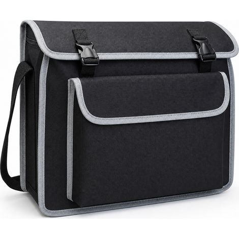 Sac à outils bandoulière en toile Oxford gris 20 L grand modèle (1/5)